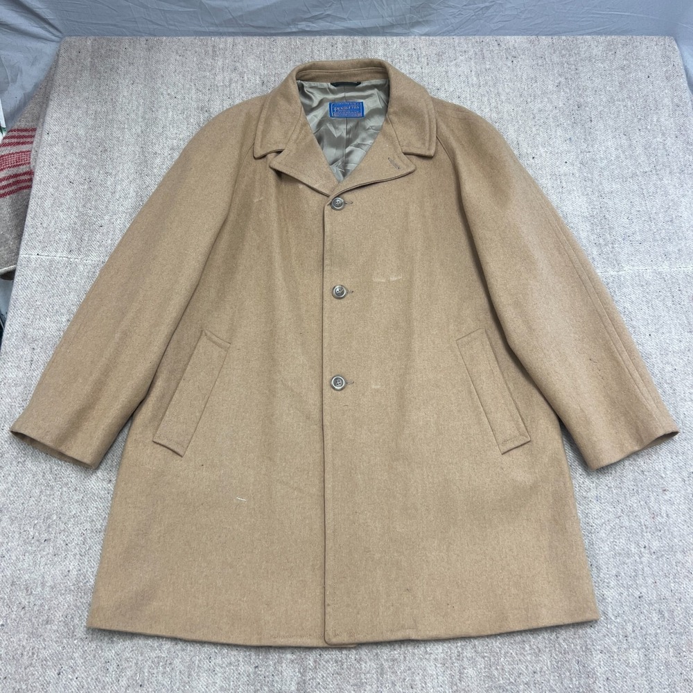 Vintage Pendleton‎ Pea Coat Mens 46 Beige 1980s